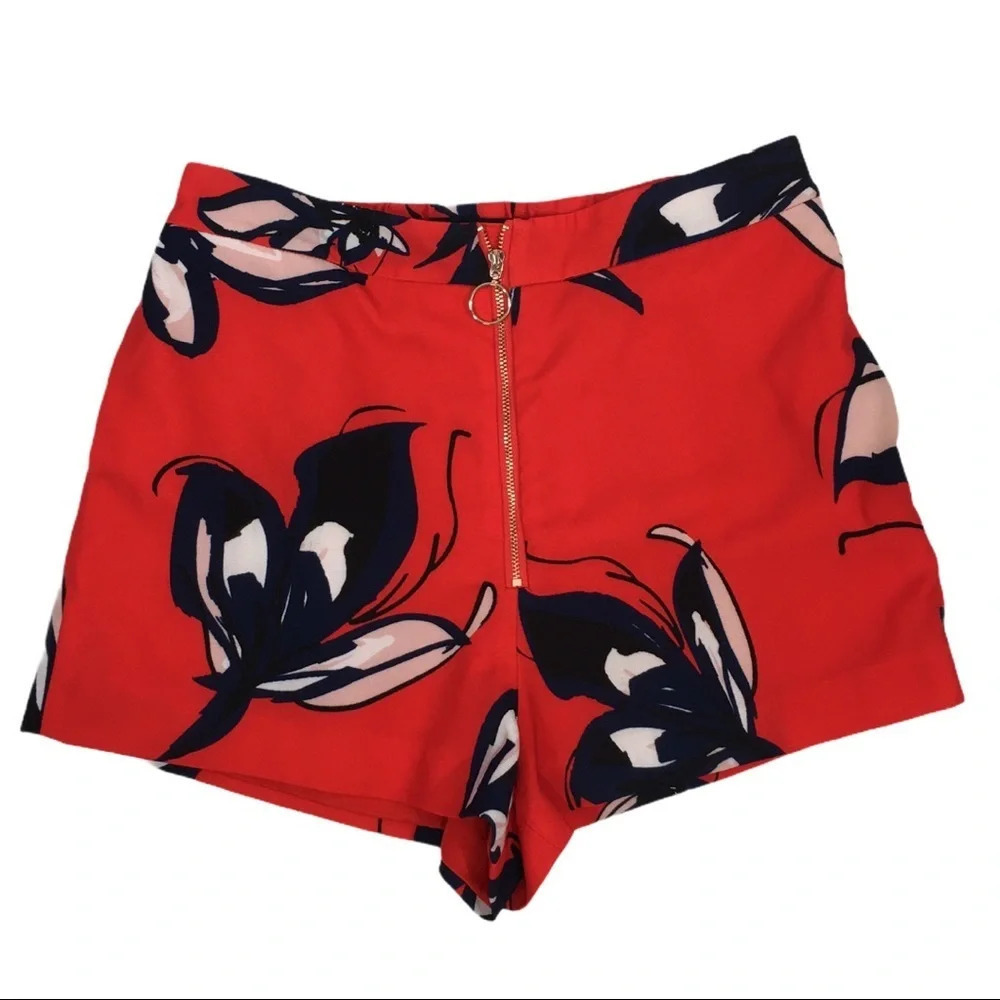 BT124 StyleStalker Rose Gold Zip Floral Shorts M